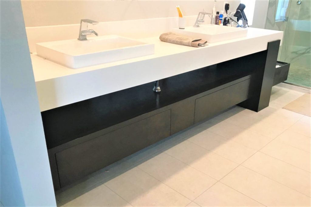 Modern style bathroom cabinets with dark finish